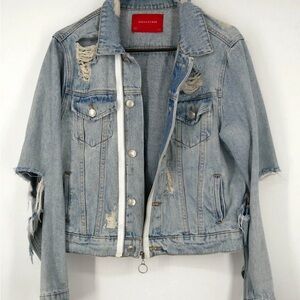Signature Light Blue Distressed Jean Jacket